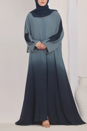 Navy Blue Gradient Abaya - Duo Tone Abaya