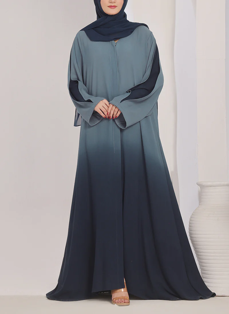 Navy Blue Gradient Abaya - Duo Tone Abaya